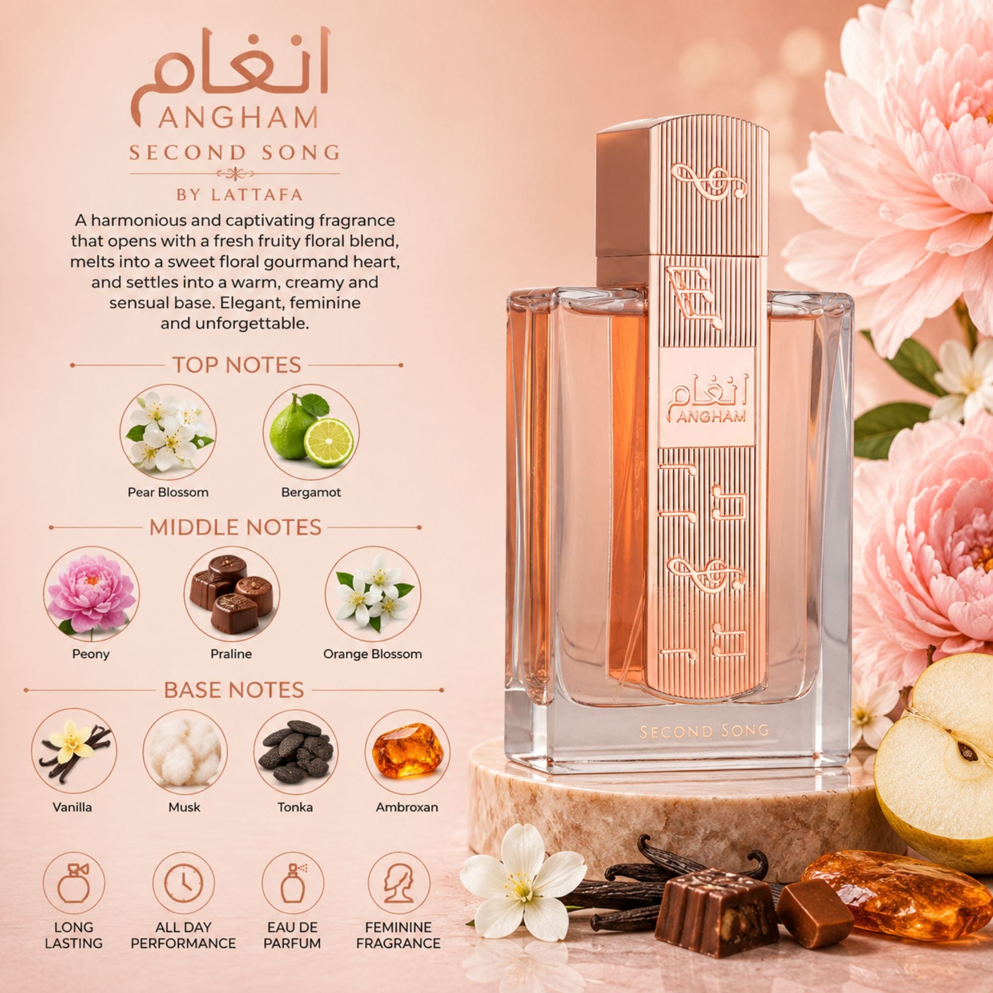 Angham Second Song 100ml Eau De Parfum by Lattafa