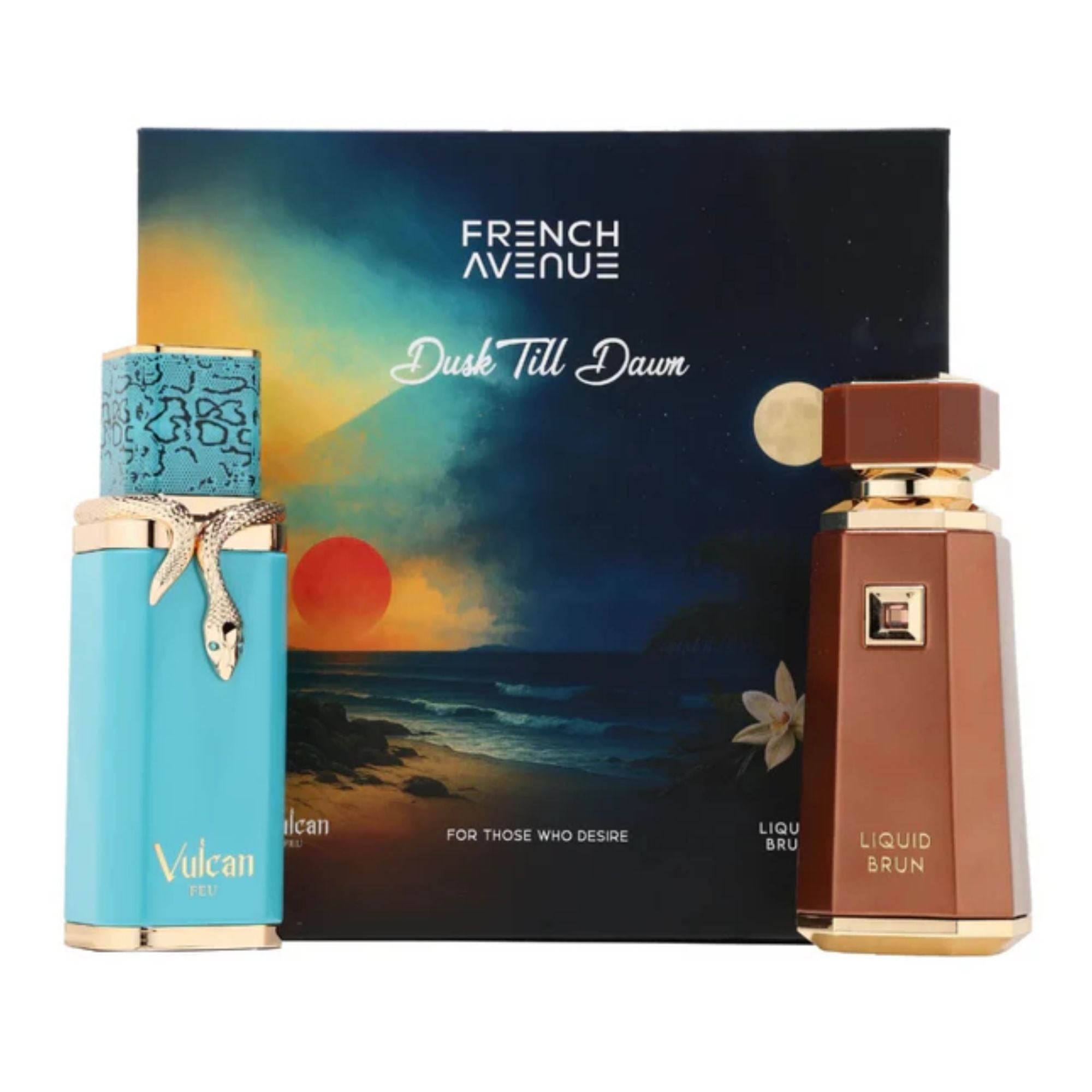 Dusk Till Dawn Gift Set French Avenue Liquid Brun & Vulcan Feu 100ml EDP Set