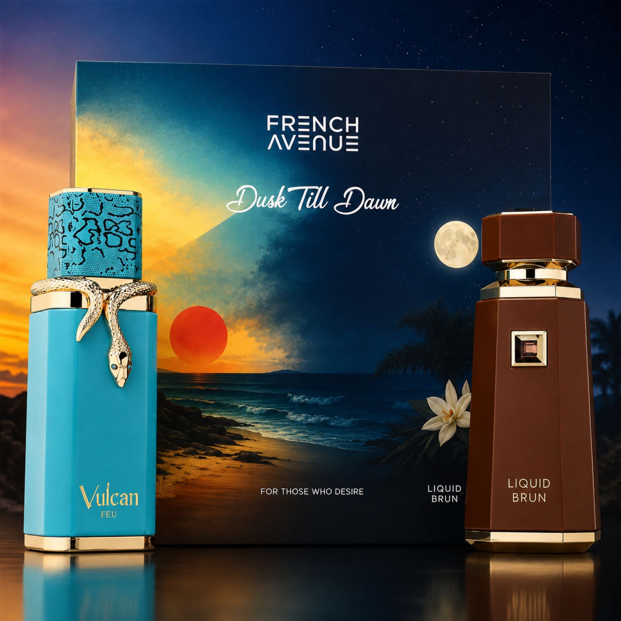 Dusk Till Dawn Gift Set French Avenue Liquid Brun & Vulcan Feu 100ml EDP Set
