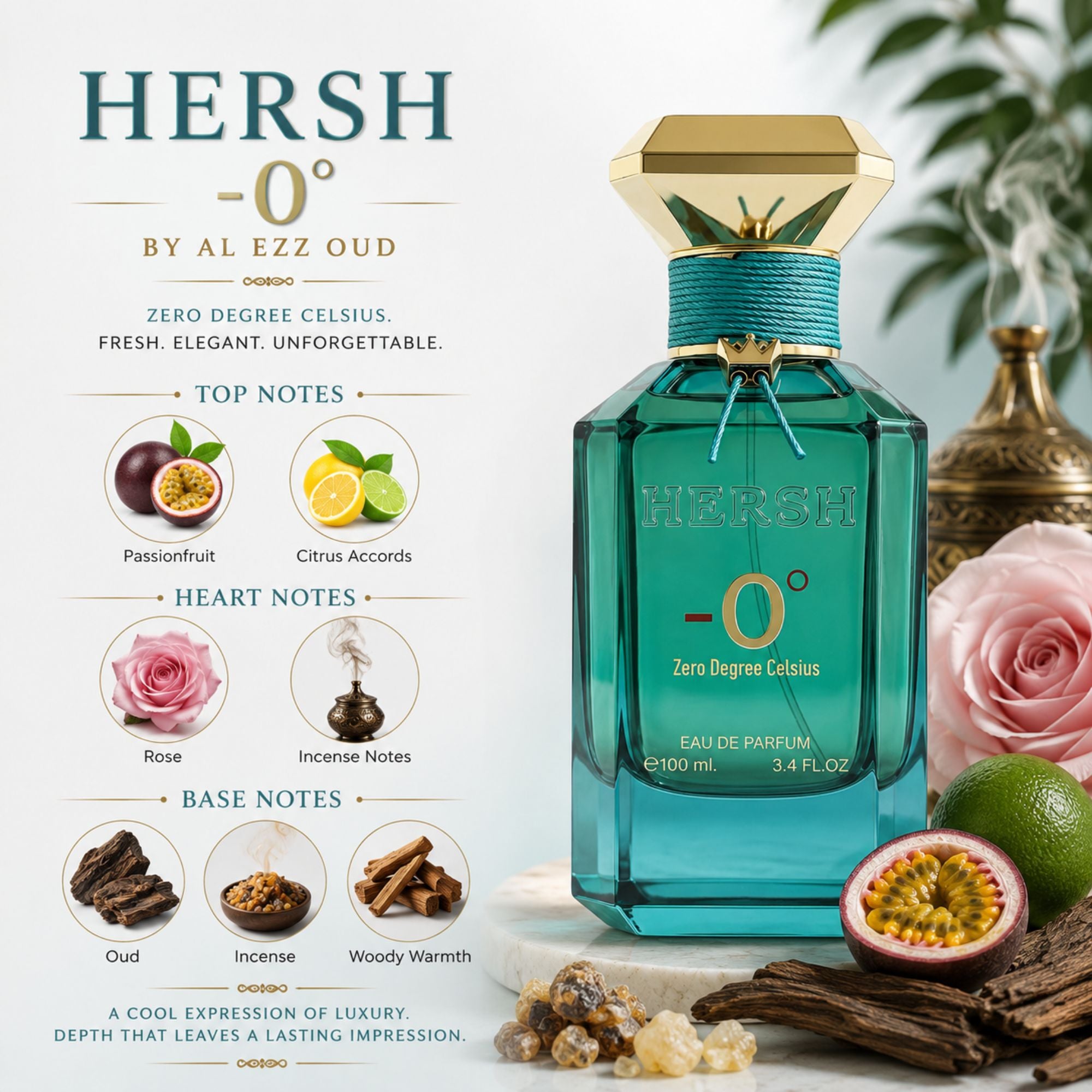 Hersh Zero Degree Celsius by Alezz Oud 100ml Eau De Parfum