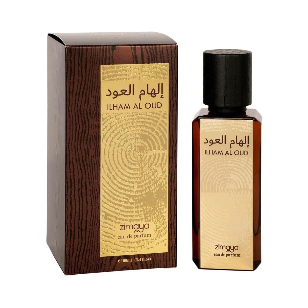 Ilham Al Oud 100ml Eau De Parfum by Zimaya bottle front view