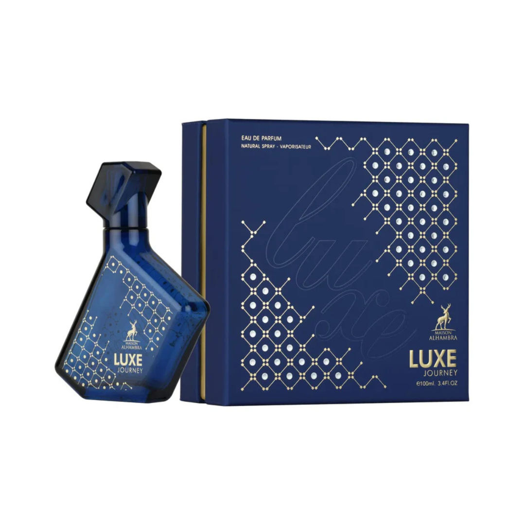 Luxury travel inspired perfume packaging close up design