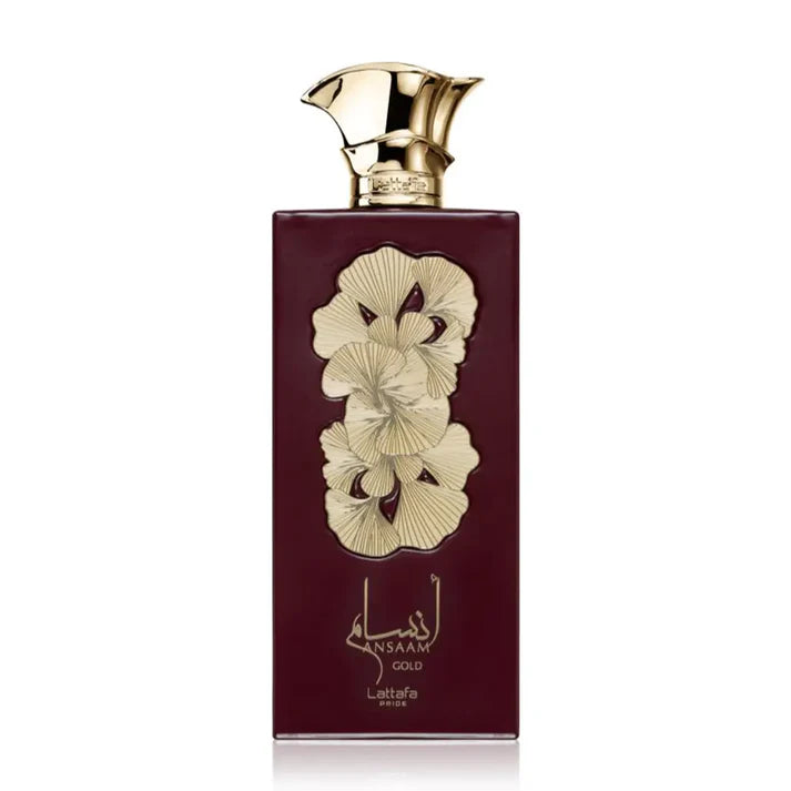 Luxury gold Arabic perfume packaging close up design