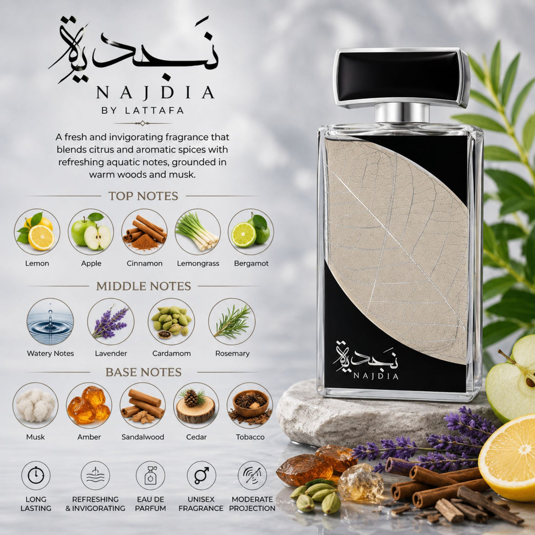 Lattafa Najdia 100ml EDP Perfume With 50ml Deodarant