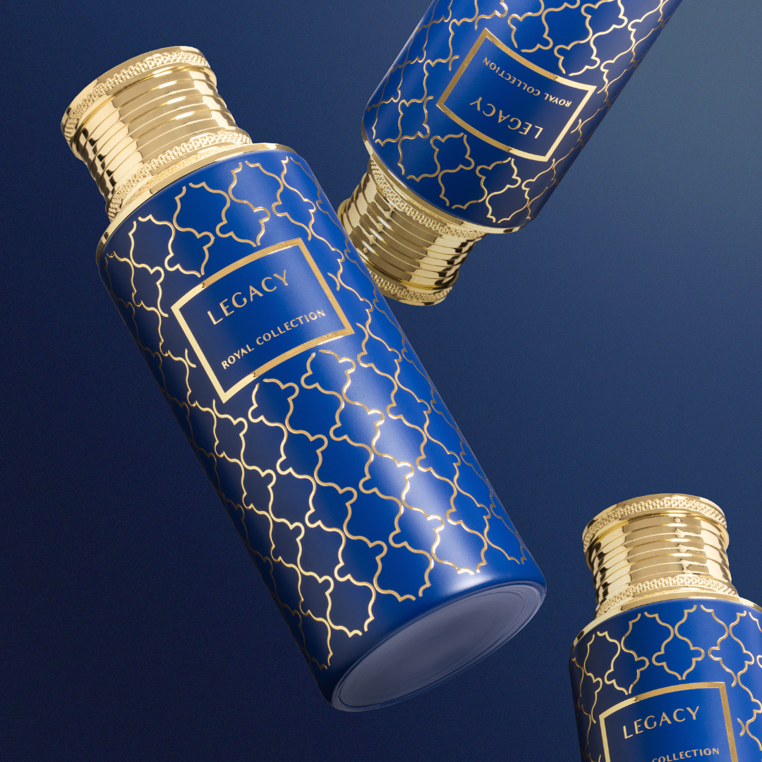 Luxury Arabic men’s fragrance packaging close up
