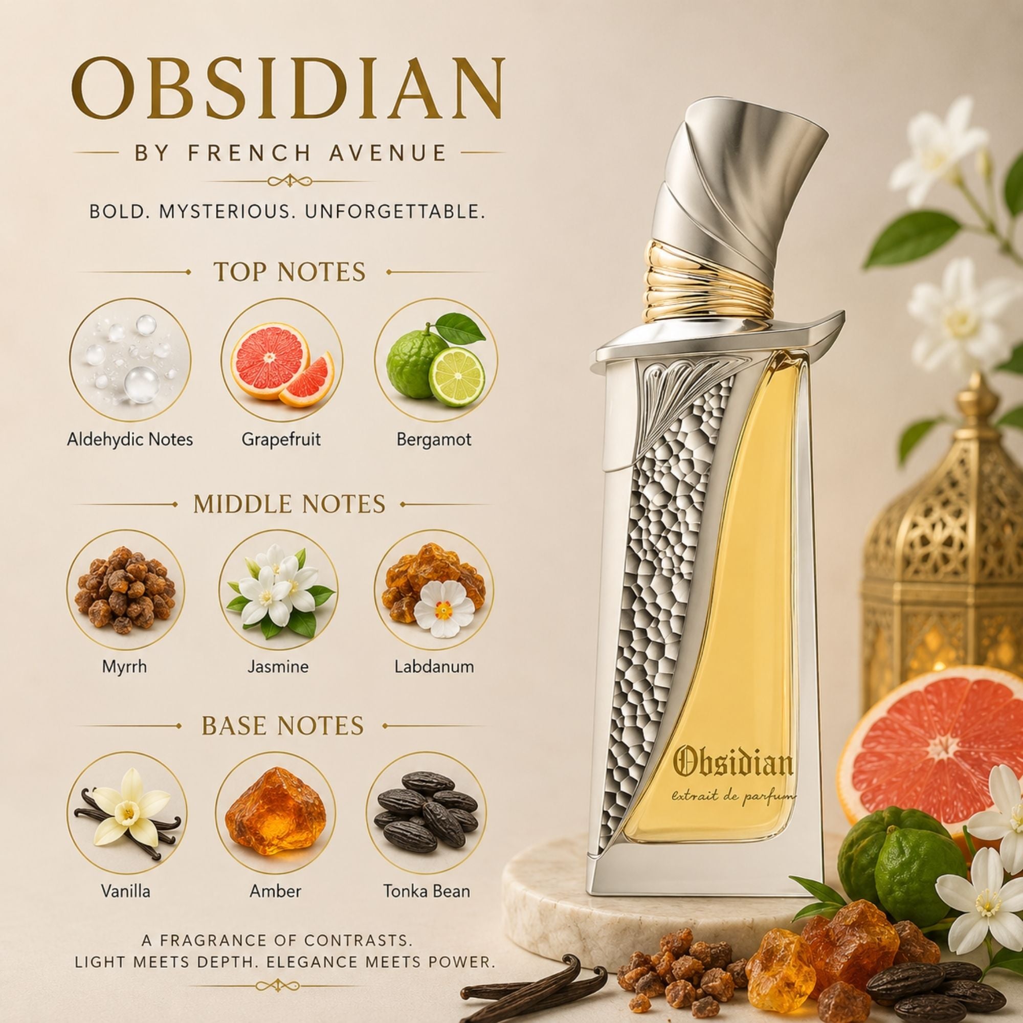 Obsidian Extrait De Parfum 100ml Spray by French Avenue