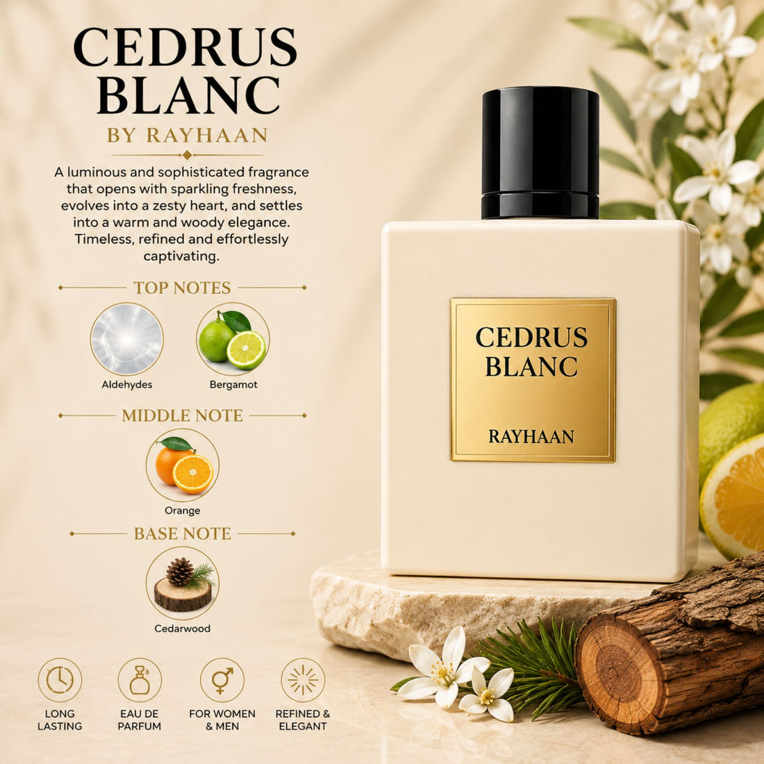 Rayhaan Cedrus Blanc 100ml Eau De Parfum