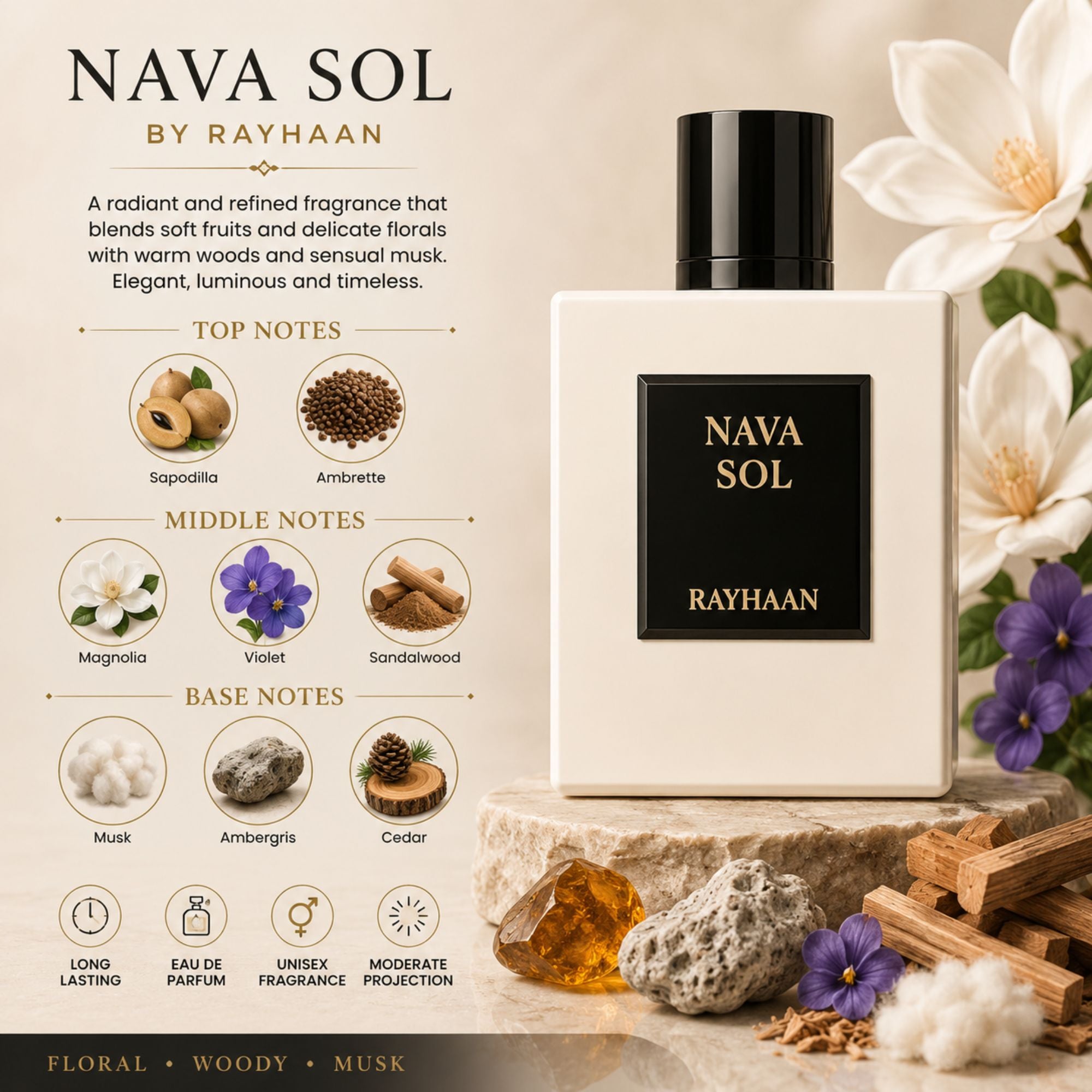 Rayhaan Nava Sol 100ml Eau De Parfum Spray