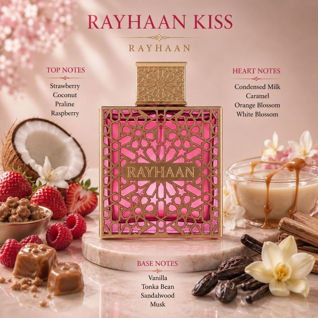 Rayhaan Kiss 100ml Eau De Parfum bottle front view