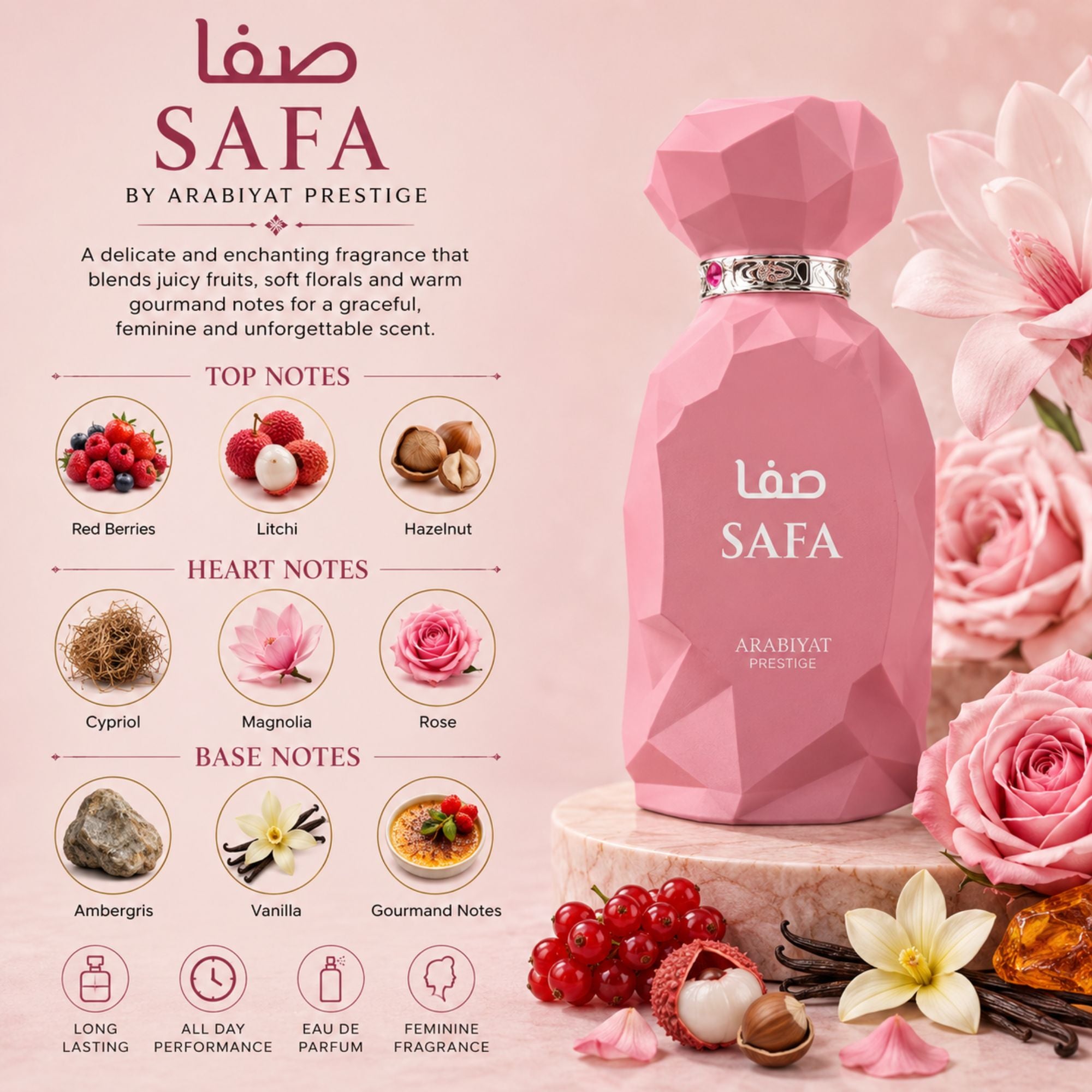 Safa by Arabiyat Prestige 100ml Eau De Parfum – Pearl Fragrances
