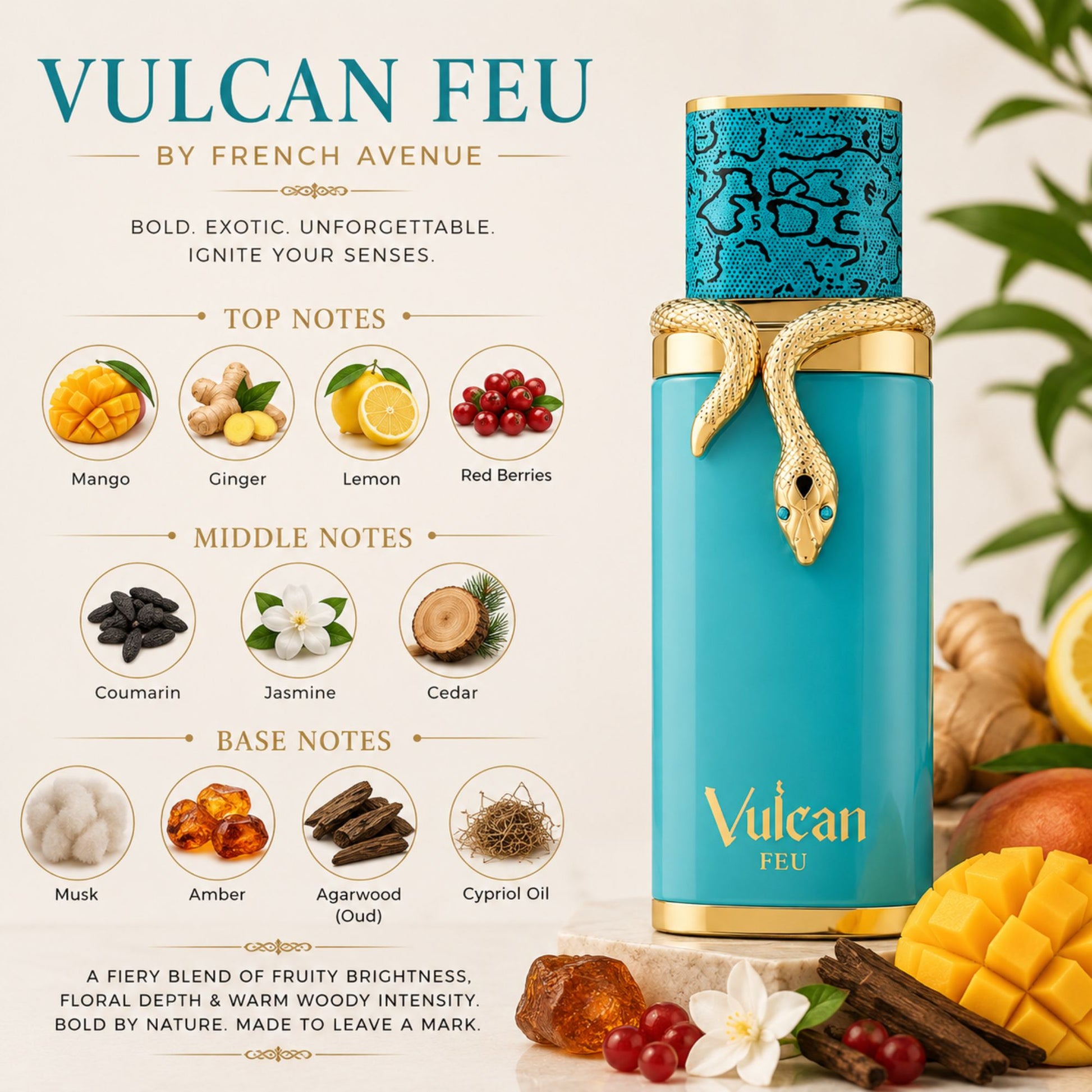 French Avenue Vulcan Feu 100ml Eau De Parfum