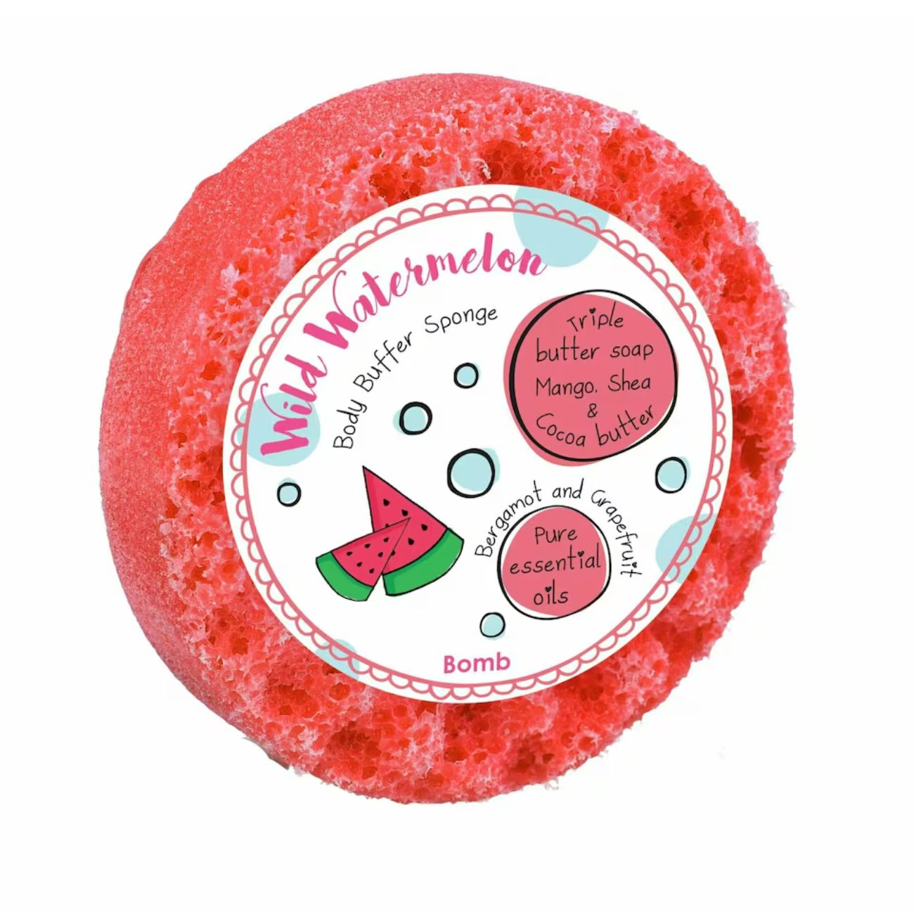 Wild Watermelon Body Buffer Shower Sponge - Bergamot & Grapefruit Fragrance
