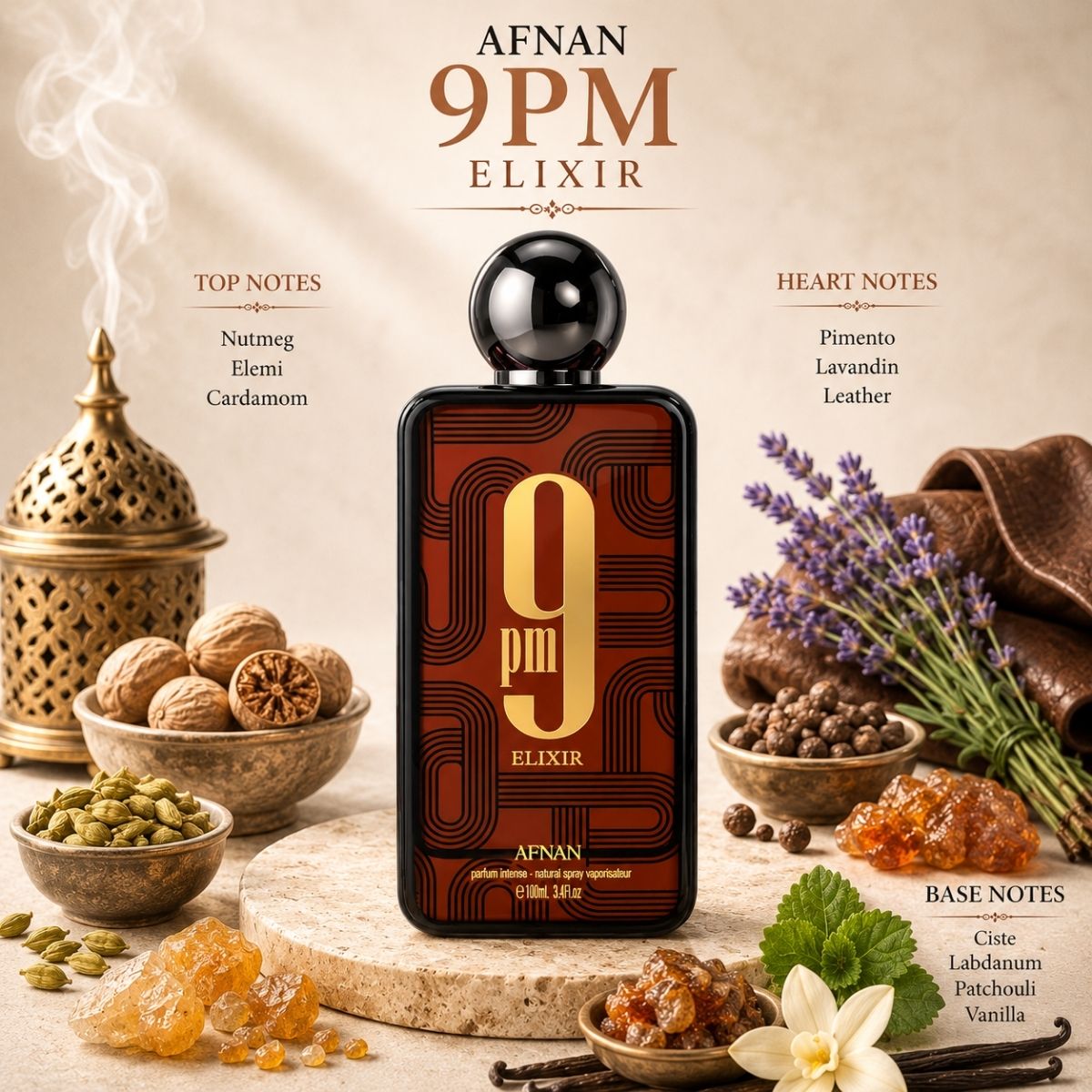 Afnan 9pm Elixir 100ml Eau De Parfum Spray