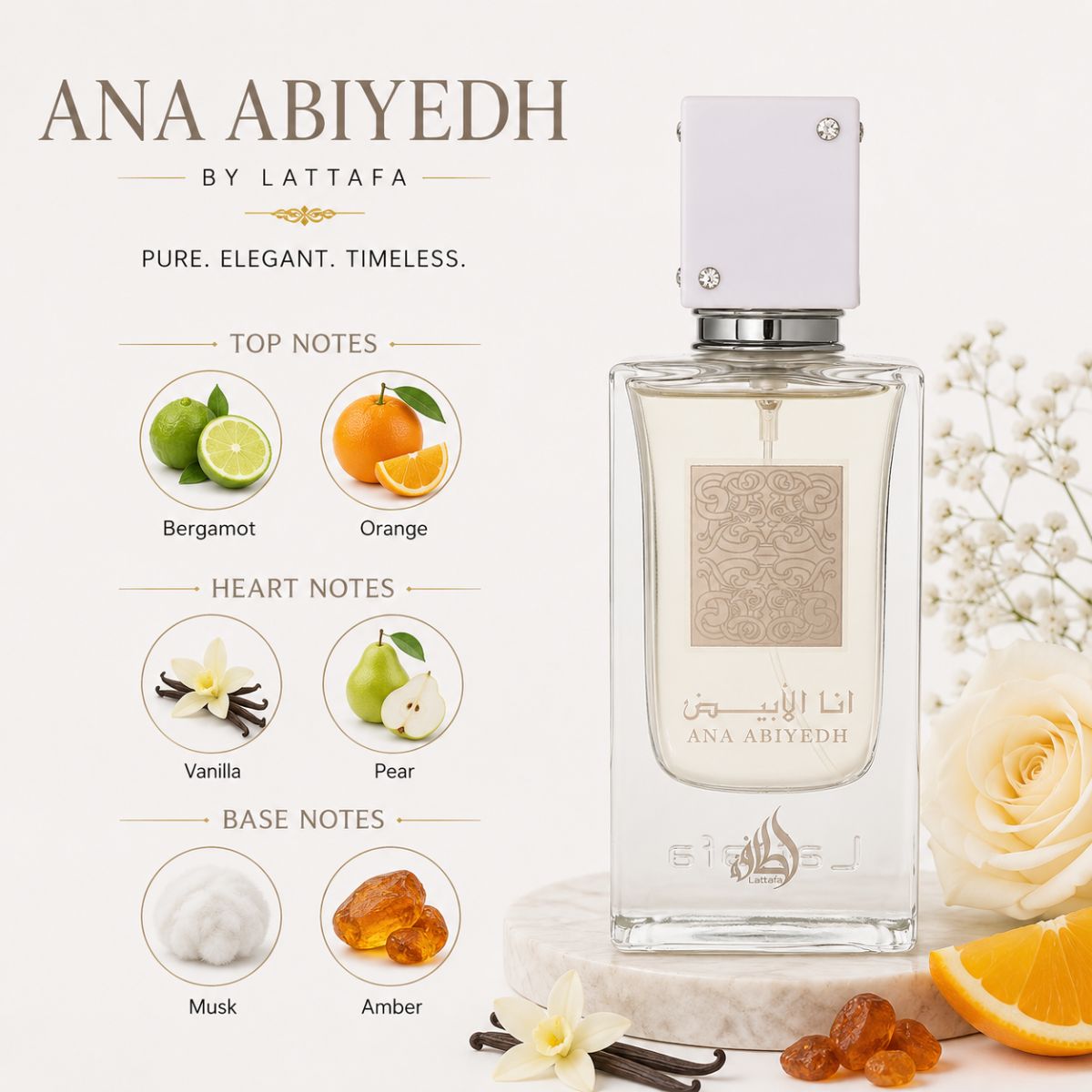 Lattafa Ana Abiyedh White 60ml Eau De Parfum