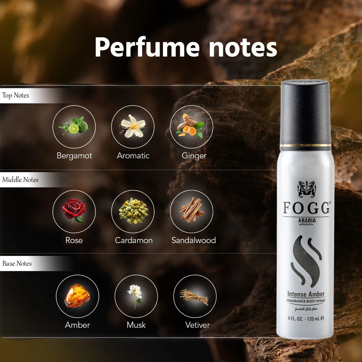 Fogg Intense Amber Fragrance Body Spray Arabia Edition 120ml