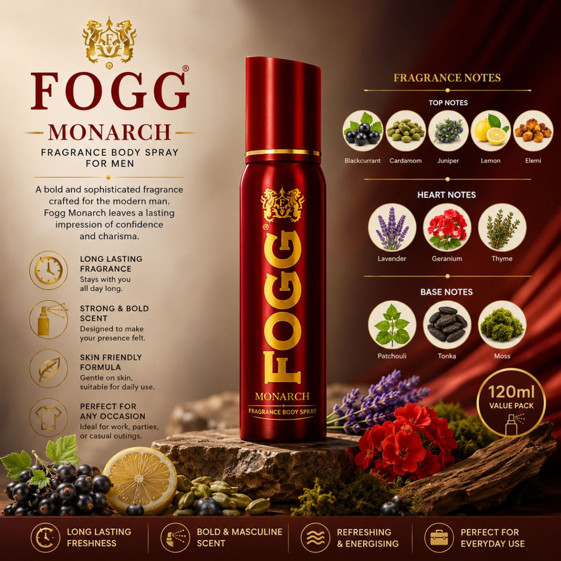 Fogg Monarch Fragrance Body Spray 120ml