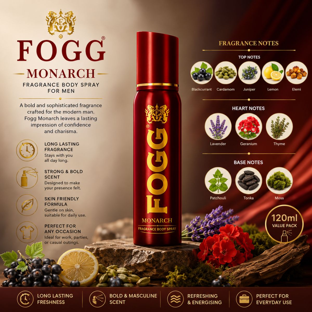Fogg Monarch Fragrance Body Spray 120ml