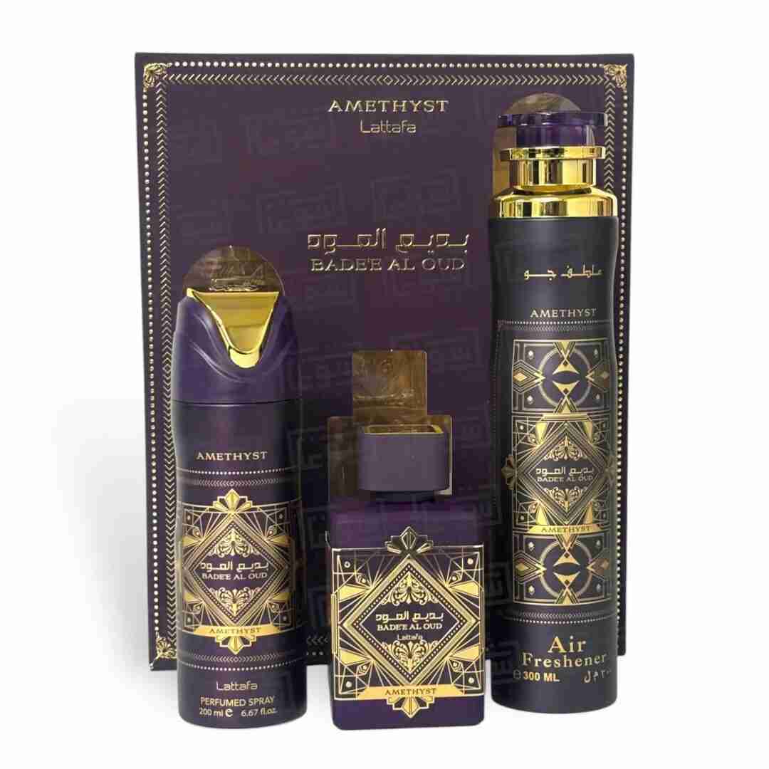 Lattafa Bade’e Al Oud Amethyst Gift Set by Lattafa
