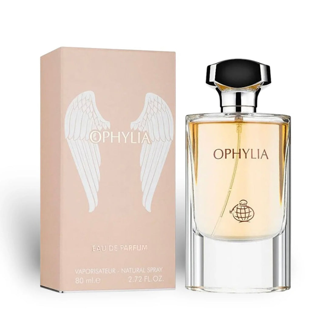 Perfume bottle labeled 'Ophylia' on a white background