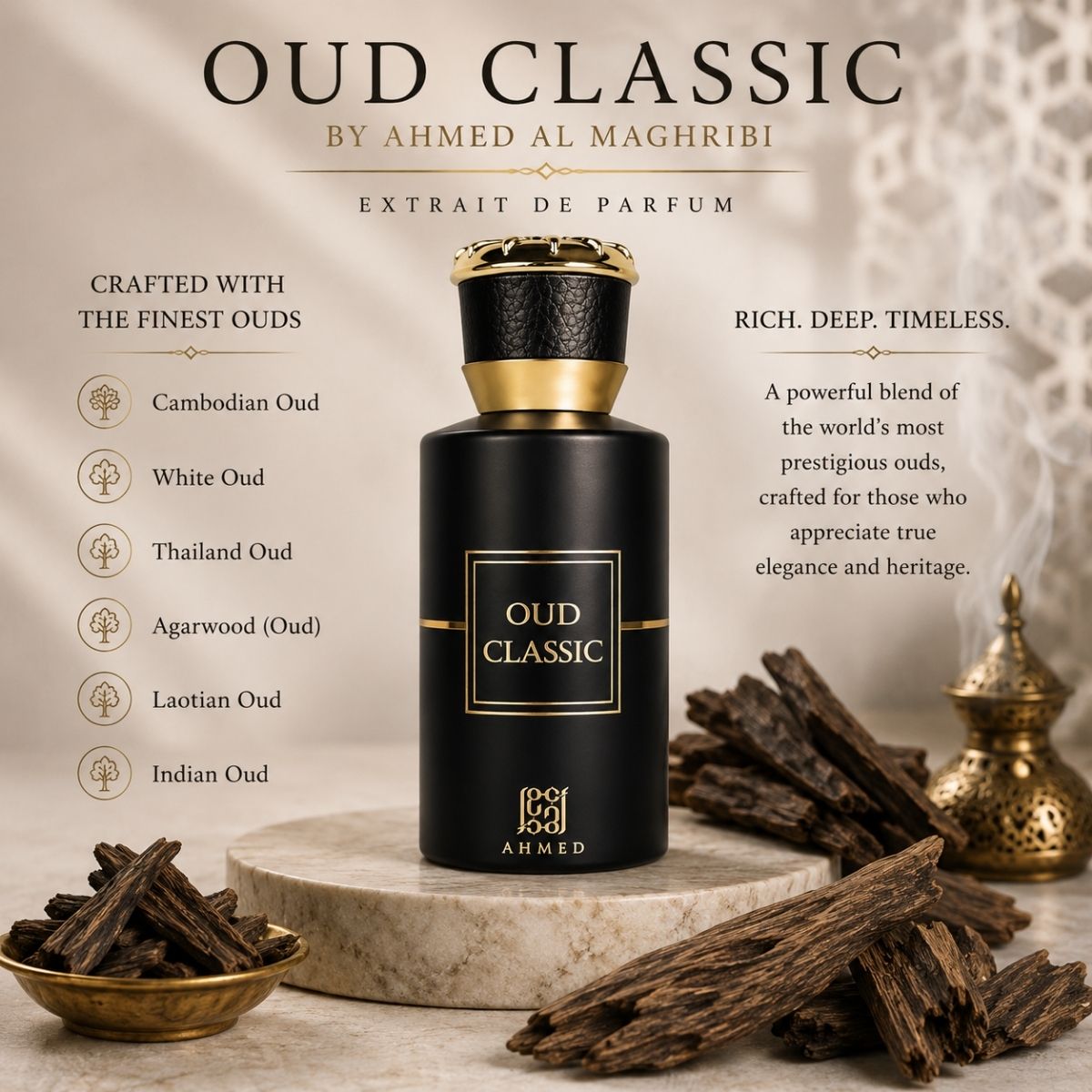 Oud Classic by Ahmed Al Maghribi 50ml Eau De Parfum