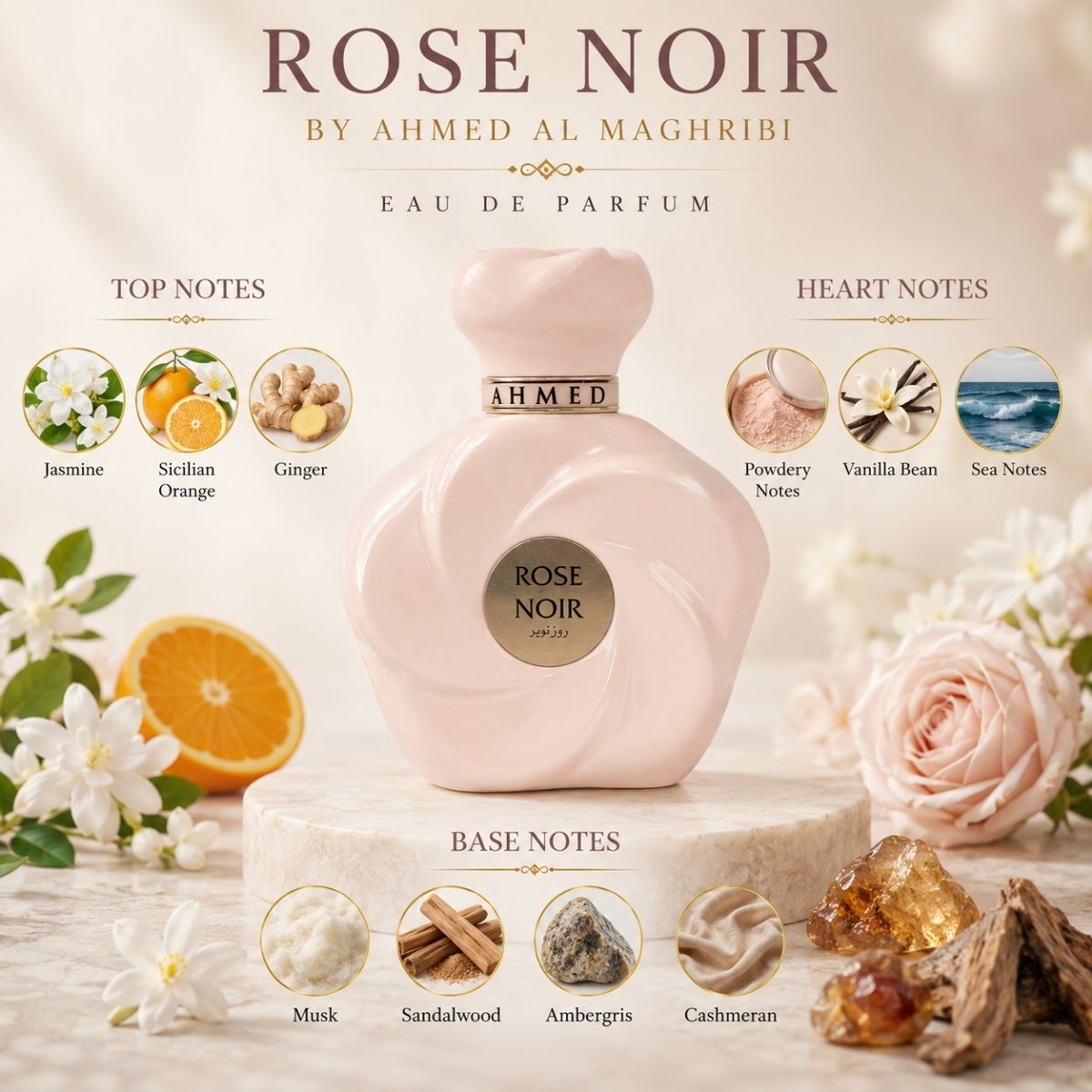 Rose Noir 75ml Eau De Parfum by Ahmed Al Maghreb