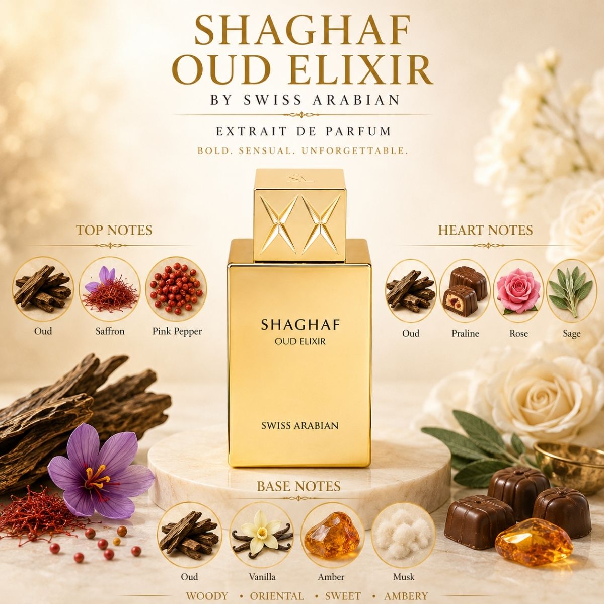 Swiss Arabian Shaghaf Oud Elixir 75ml Eau De Parfum Spray