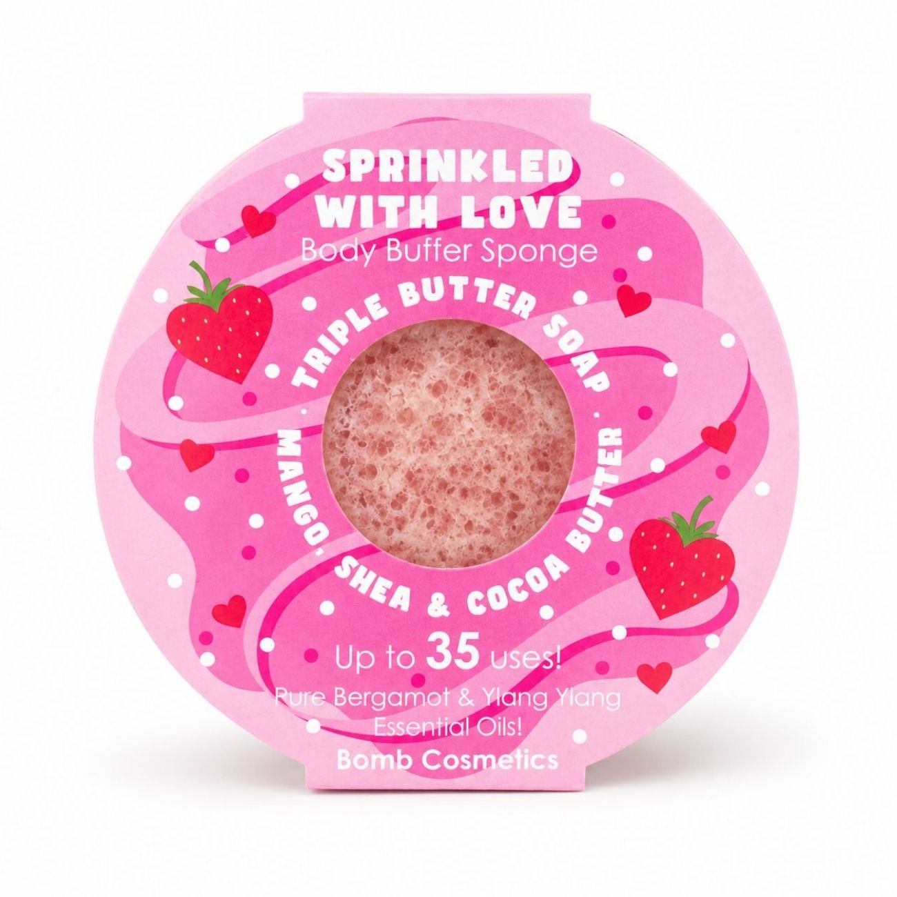 Sprinkled With Love Body Buffer Shower Sponge - Strawberry Fragrance