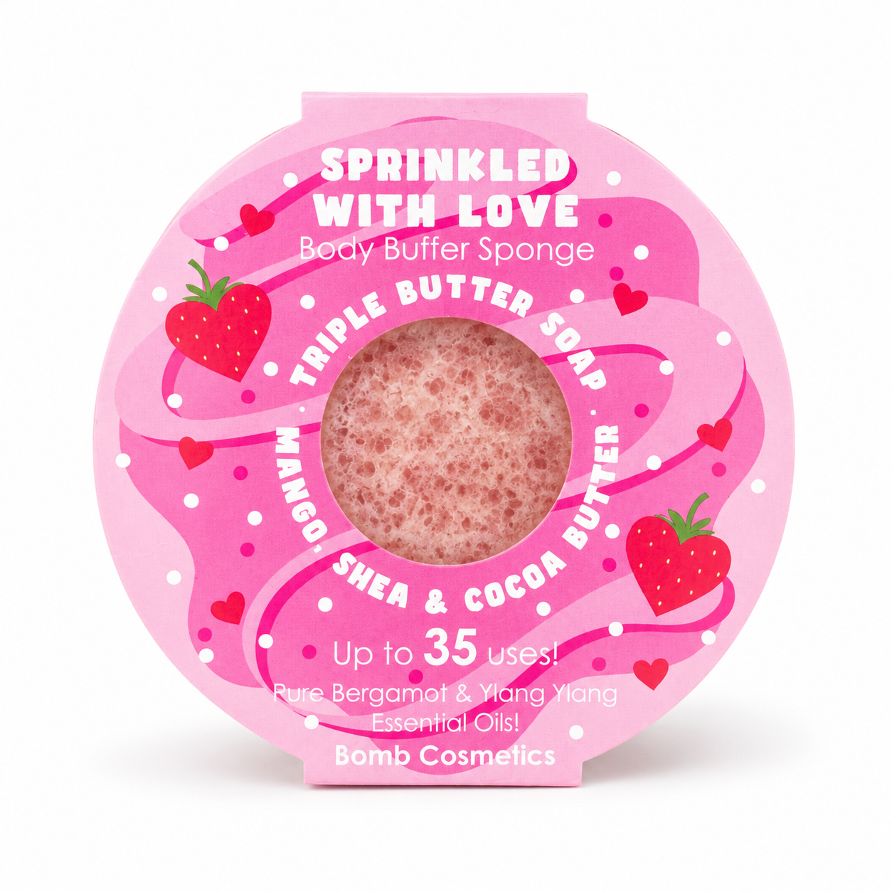 Sprinkled With Love Body Buffer Shower Sponge - Strawberry Fragrance