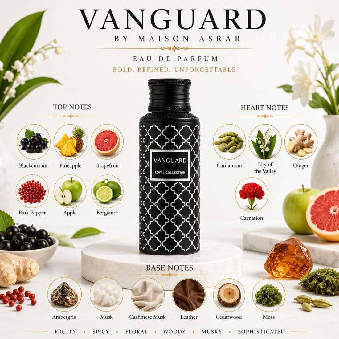 Maison Asrar Vanguard perfume modern bottle design