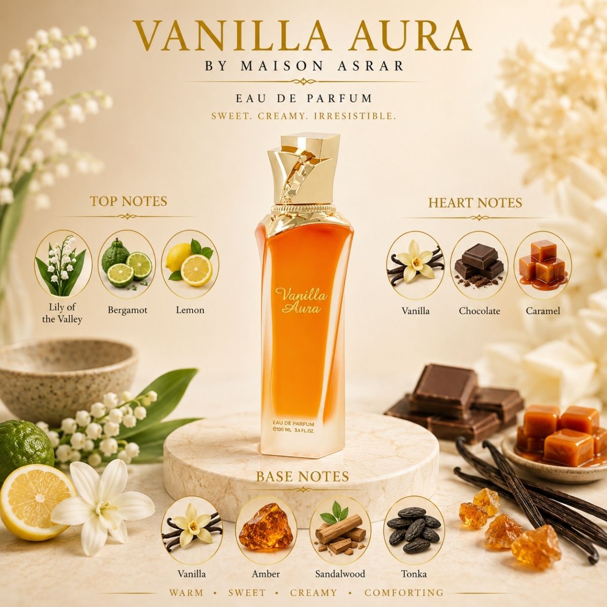 Vanilla Aura by Maison Asrar 100ml Eau De Parfum Spray