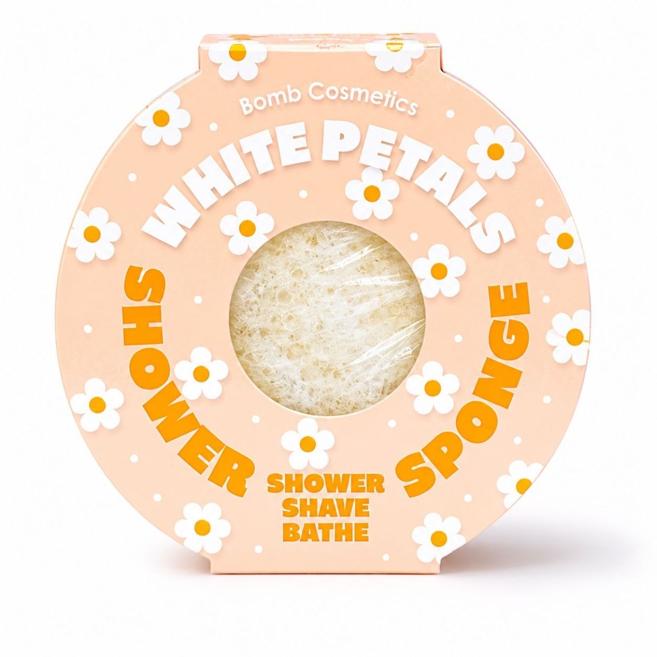 White Petals Body Buffer Shower Sponge - white Floral Fragrance
