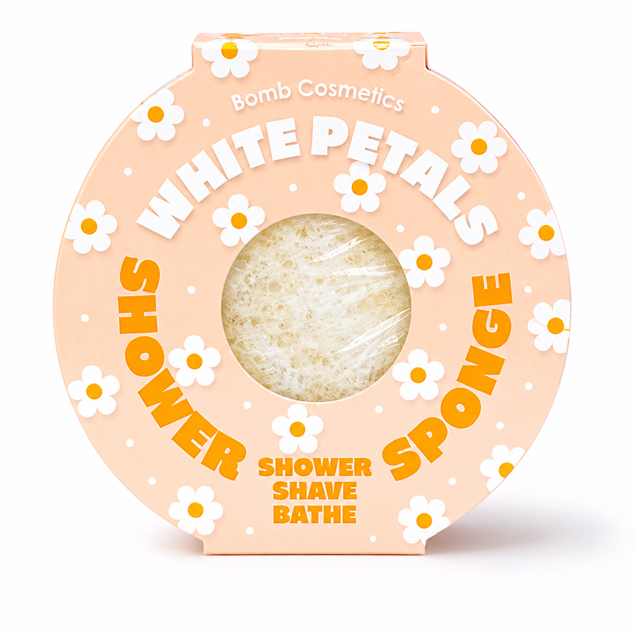 White Petals Body Buffer Shower Sponge - white Floral Fragrance