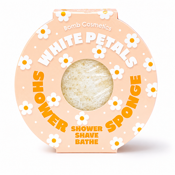 White Petals Body Buffer Shower Sponge - white Floral Fragrance
